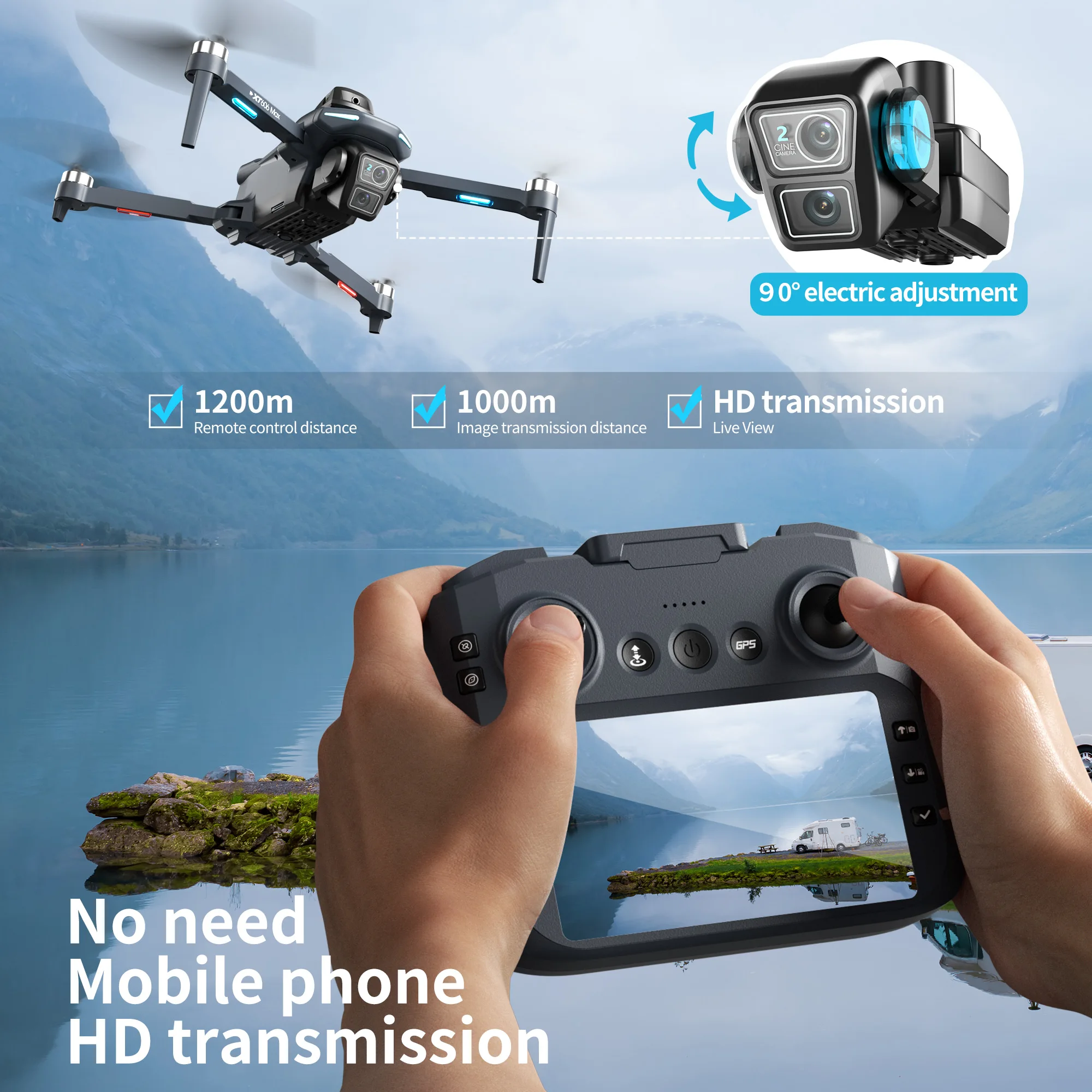 Dron GPS Lenovo XT606 MAX 4k P - Drone Gps Mount reseña y precio