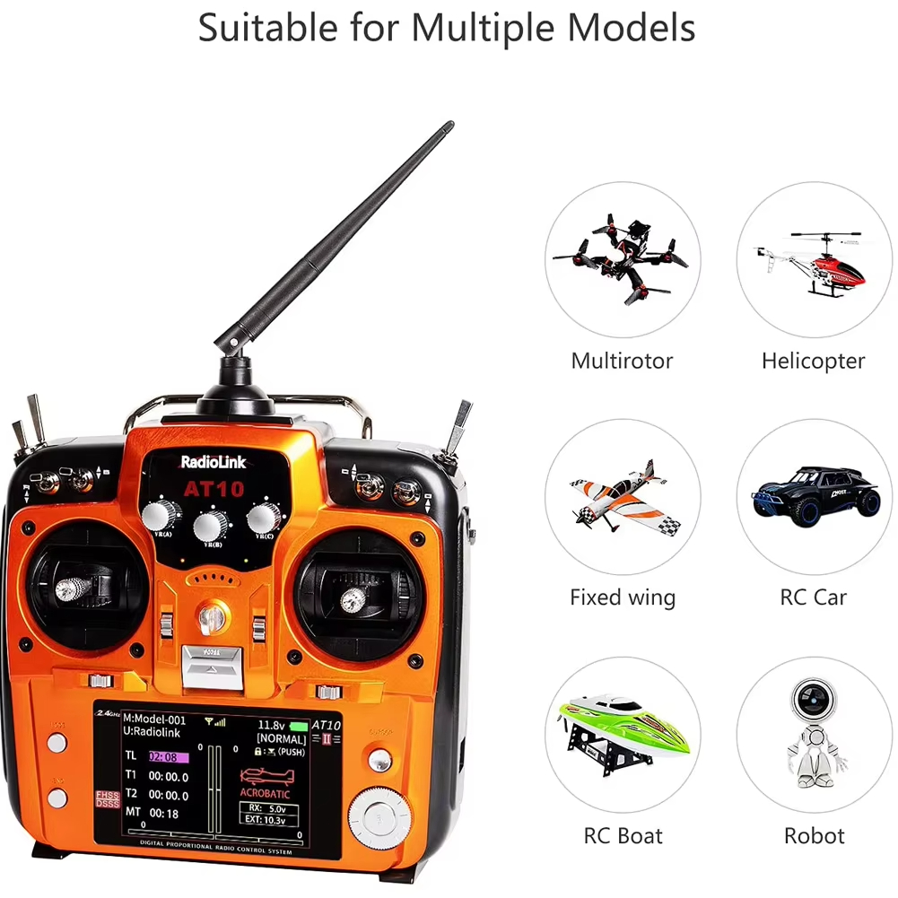 Transmisor RC RadioLink AT10 I - Drone Power Distribution Board reseña y precio